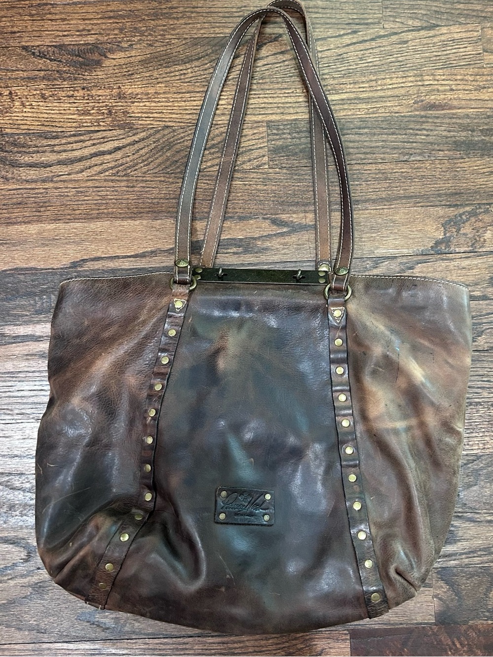 PATRICIA NASH‎ BENVENUTO Shoulder Travel Tote in Brown Distressed Leather